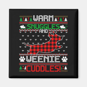 Wieners Weihnachts-Pyjama-Shirt Wiener Hässliches Magnet