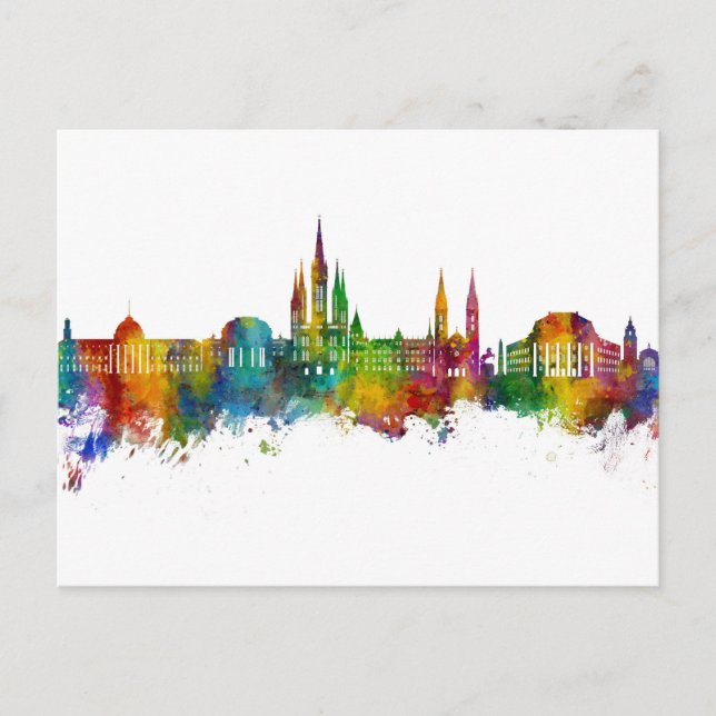Wiesbaden Deutschland Skyline Postkarte (Vorderseite)