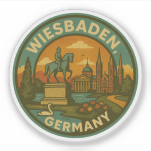 Wiesbaden Deutschland Wahrzeichen Kunst Aufkleber