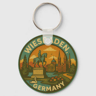 Wiesbaden Deutschland Wahrzeichen Kunst Schlüsselanhänger