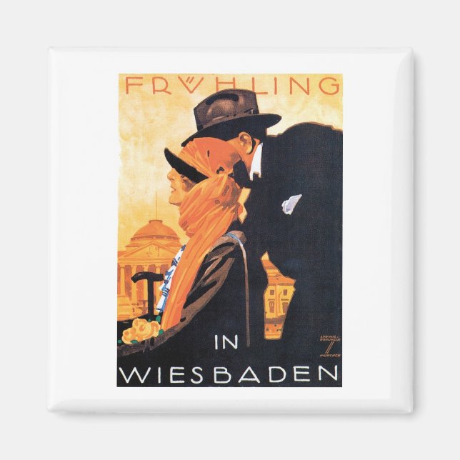 Wiesbaden Travel Poster Magnet (Vorne)