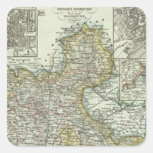 Wiesbaden und Frankfurt Deutschland Quadratischer Aufkleber