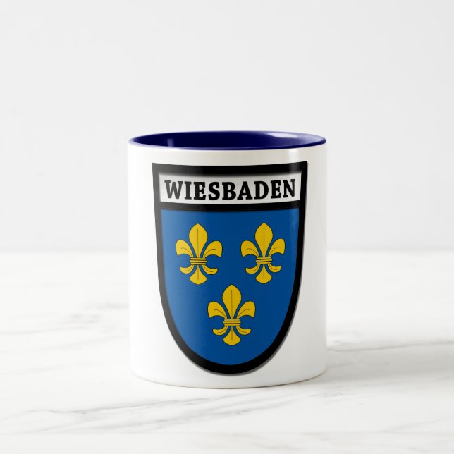 Wiesbaden-Wappen (Wappen) 0010 Zweifarbige Tasse (Mittel)
