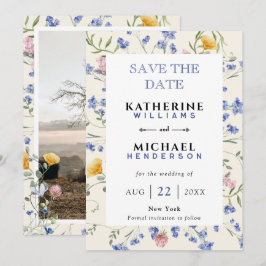 Wiese Hochzeit von Bild- und Wasserfarben hinzufüg Save The Date
