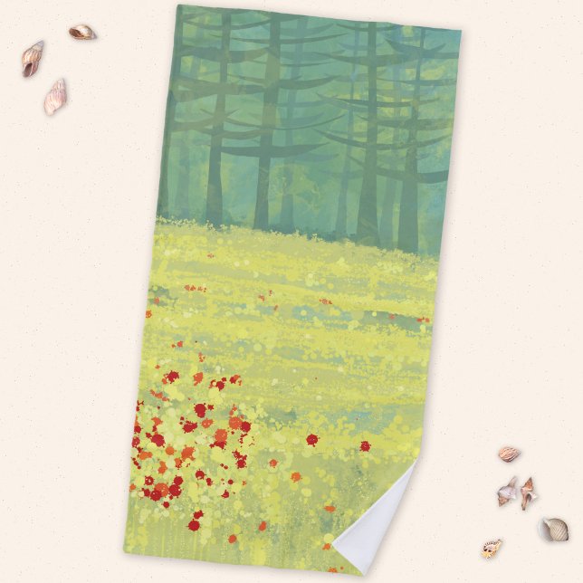 Wiese Landschaft Strandtuch (Wildflower meadow in France art beach flower)
