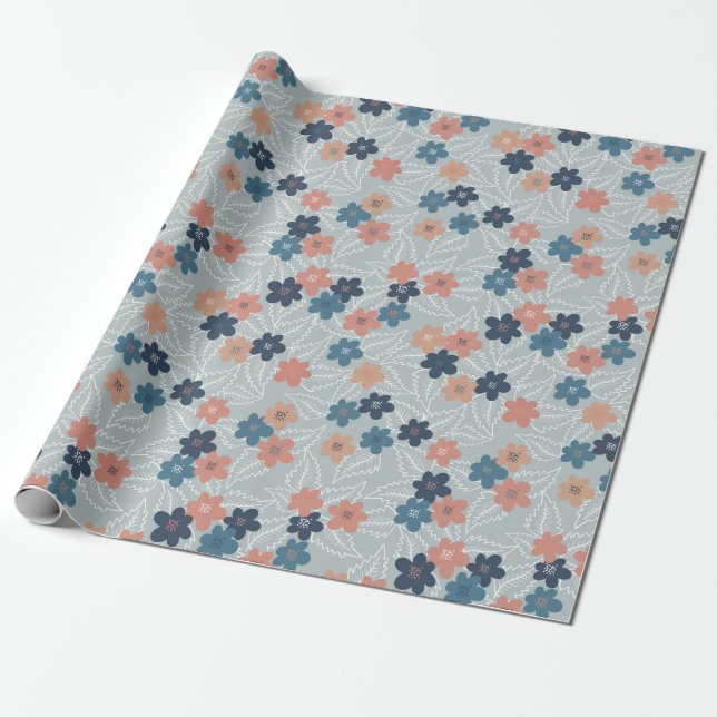 Wiese mit bunten Frühlingsblumen Geschenkpapier (Ungerollt)