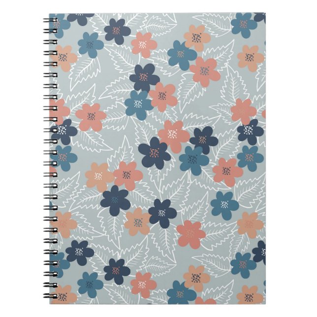 Wiese mit bunten Frühlingsblumen Notizblock (Vorderseite)