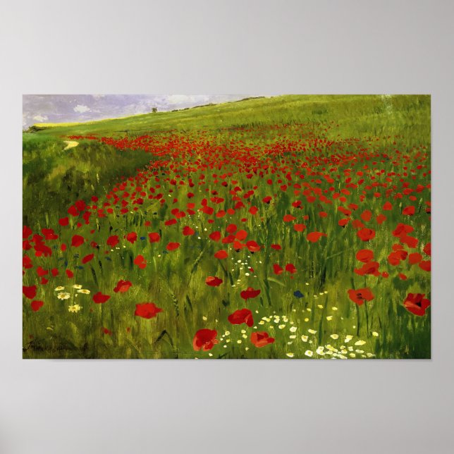 Wiese mit Poppies (1896) Merse Pál Szinyei Poster (Vorne)