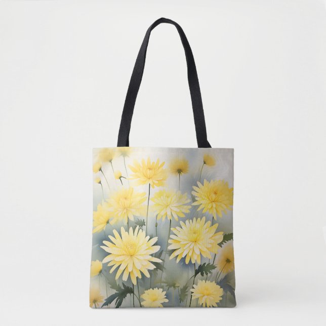Wiese mit Wasserfarbe Chrysanthema Tasche (Vorderseite)