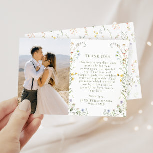 Wiesen Blume Farbenfrohe Wildblume Hochzeit Foto Dankeskarte