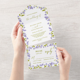 Wiesen-Blumen Botanische Hochzeit All In One Einladung
