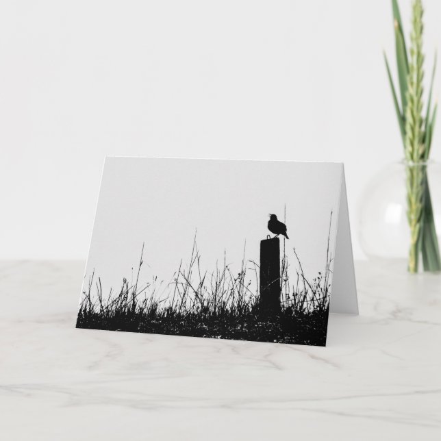 Wiesen-Lerchen-Silhouette-Anmerkungs-Karte Karte (Vorderseite)