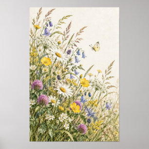 Wiesen-Schmetterling-Botanik-Wandkunst aus Wildblu Poster