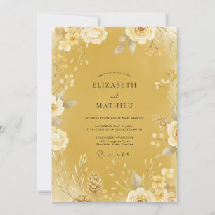 Wiesen-Senfkraut-Wildblumen-Hochzeit Einladung