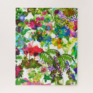 Wiesen Sommerblüten Botanischer Garten Wasserfarbe