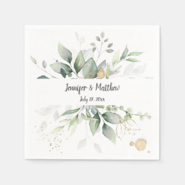 Wiesen- und Goldrahmen-Botanicals-Hochzeit Serviette