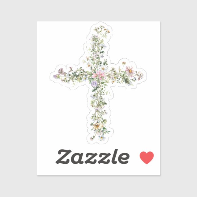 Wiesen-Wildblume durch religiöse Christliche Aufkleber (Blatt)
