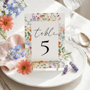 Wiesen-Wildblumen-Hochzeitsempfang Tischnummer