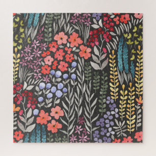 Wiesenblumen: Aquarell-Blumen nahtlos