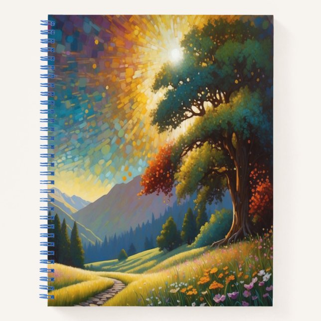 Wiesenblumen Bunte Kunst Notizbuch (Vorderseite)