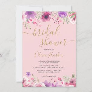 Wiesenblumen Florale Hochzeitsdusche Einladung