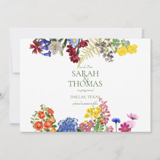 Wiesenblumen Frühling Blumen Hochzeit Bunt Save The Date