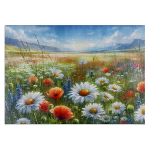 Wiesenblumen-Glas-Schneidbrett Schneidebrett