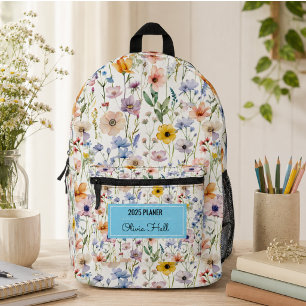Wiesenblumen-Rucksack für Lehrer zum Zurück zur Sc Bedruckter Rucksack