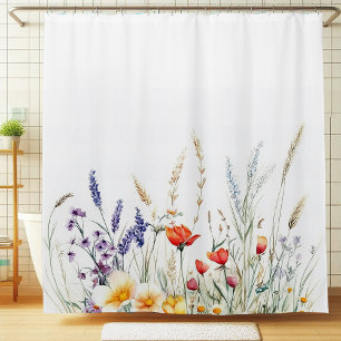 Wiesenblumen und Lavendel Duschvorhang