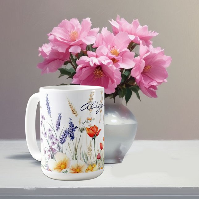 Wiesenblumen und Lavendel Kaffeetasse (Von Creator hochgeladen)