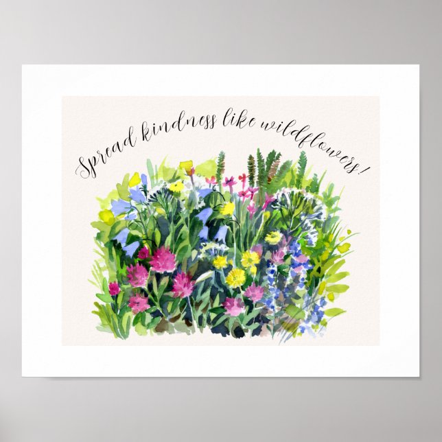 Wiesenblumen verbreiten Freundlichkeit  Poster (Vorne)