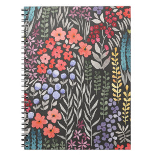 Wiesenblumen: Wasserfarbene Florale Nahtlose Muste Notizblock