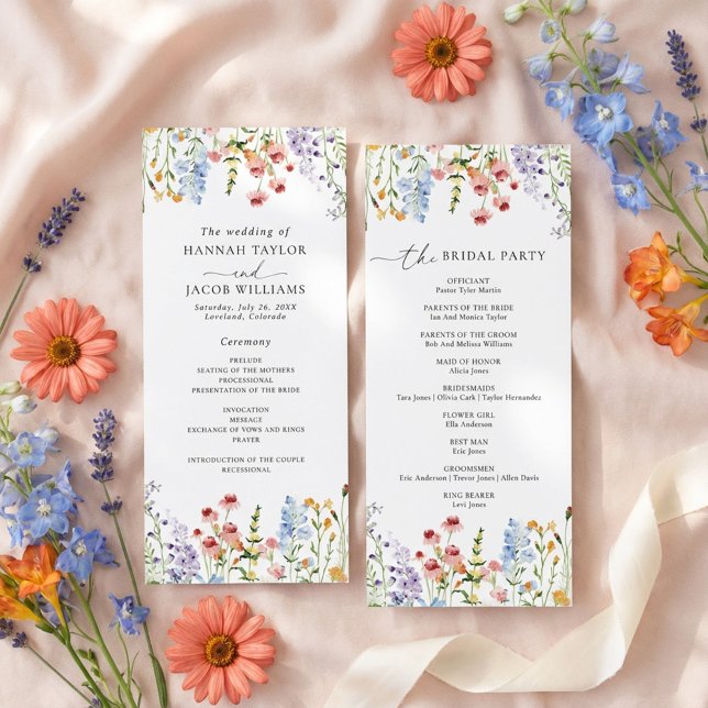 Wiesenhochzeitsprogramm mit Wildblumen Programm (Von Creator hochgeladen)