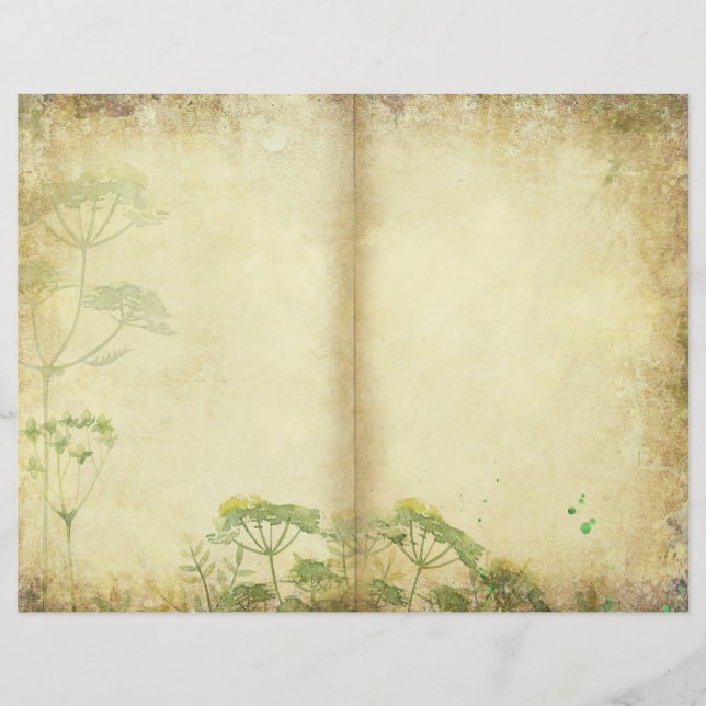 Wiesenkräuter Journal Seite Scrapbook Papier (Vorderseite)