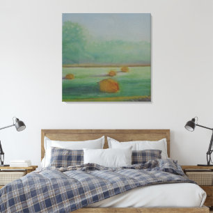 Wiesenlandschaft: unangenehmer Morgen Leinwanddruck