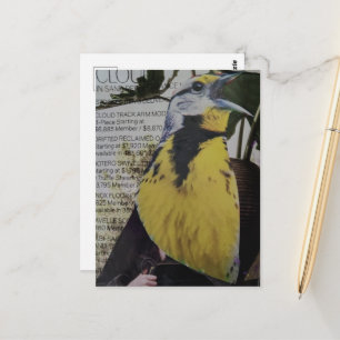 Wiesenlerche Surrealer Collage Postkarte