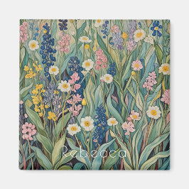 Wiesenweiher: Pastellfarben-Wildblumen Magnet
