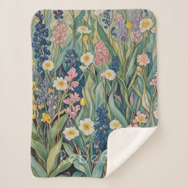 Wiesenweiher: Pastellfarben-Wildblumen Sherpadecke