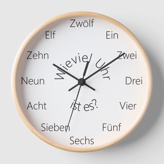 "Wieviel Uhr ist es?" Deutsch benutzerdefinierbar (Vorderseite)