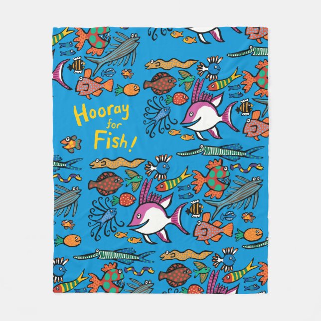 Wieviele verschiedenen Fische können Sie sehen? Fleecedecke (Vorderseite)