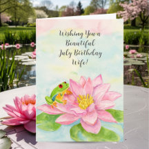 Wife Happy July Birthday with Waterlily