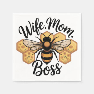 Wife. Mom. Boss Serviette