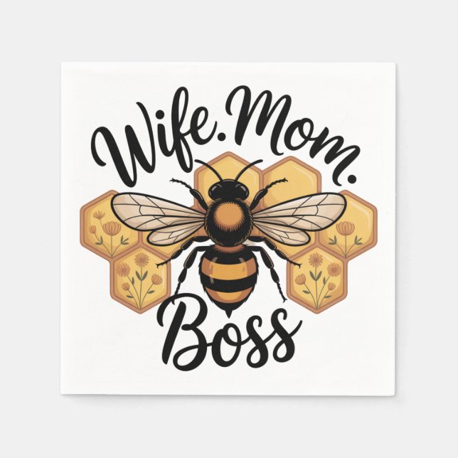 Wife. Mom. Boss Serviette (Vorderseite)