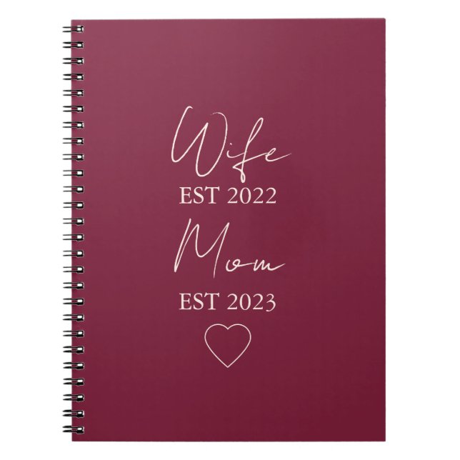 Wife & Mom Est. – Minimalist Valentine Gift Notizblock (Vorderseite)