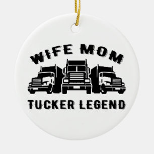 Wife Mom Trucker Legend Quotes Keramik Ornament