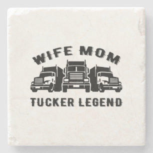 Wife Mom Trucker Legend Quotes Steinuntersetzer