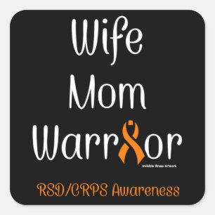 Wife Mom Warrior... RSD/CRPS Quadratischer Aufkleber