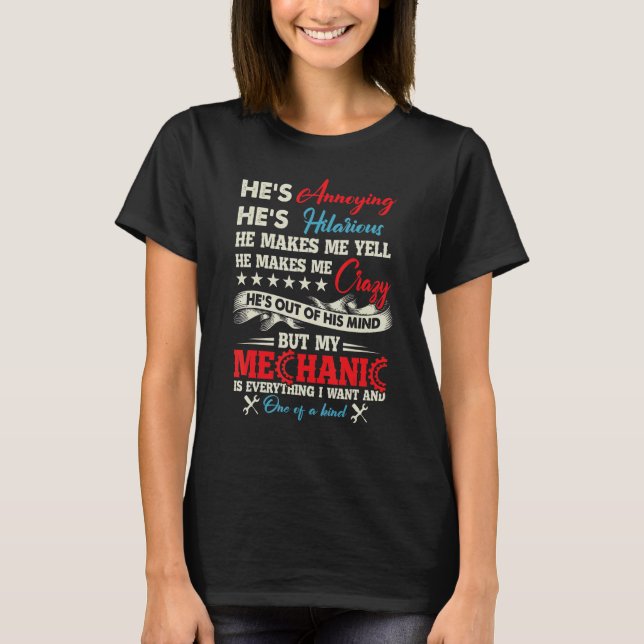 Wife of Mechanic  married to mechanic T-Shirt (Vorderseite)