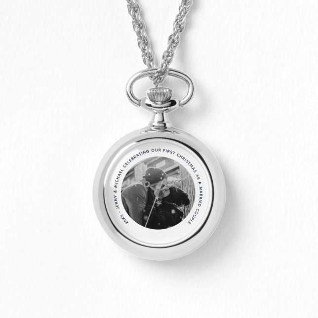 Wifes 1. Jubiläum FOTO Geschenk von Ehemann Armbanduhr (Vorderseite)