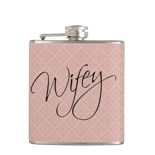 Wifey Calligraphy Flachmann (Vorderseite)